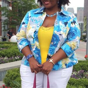 Plus Size Charter Club Floral Jacket (Skirt Available Also)